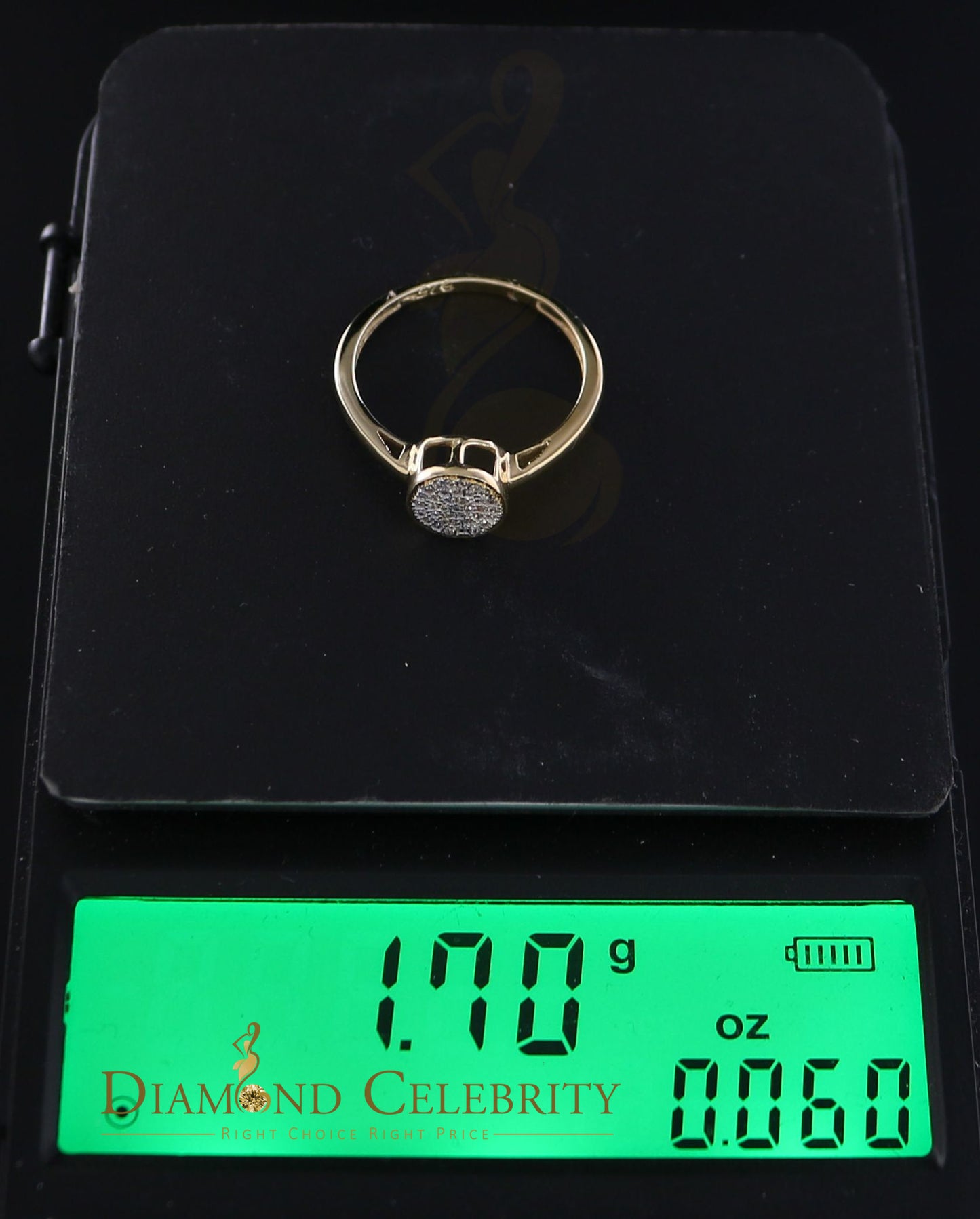 DiamondCelebritees Real Diamond 0.10CT Womens Silver Yellow Ring Engagement Size 7 Oval Shape