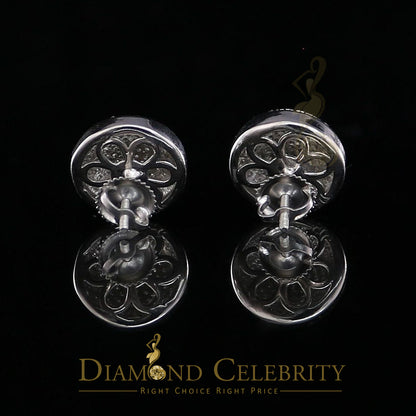 DiamondCelebritees 925 Sterling Silver White Hip Hop 0.66ct Diamond Men's/ Women's Stud Earrings