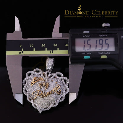 Diamondcelebritees  Celebrities 925 Silver White "MY PRINCESS" Heart Pendant 6.00ct Real Moissanite