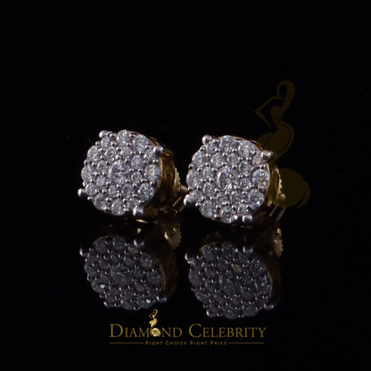 DiamondCelebritees Big Women's/Men's 925 Silver Yellow 0.50ct VVS D Moissanite Round Stud Earrings