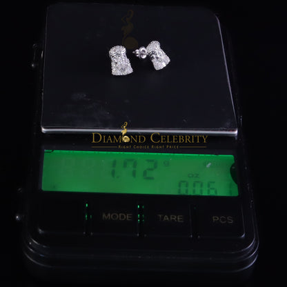 DiamondCelebritees Small 0.25ct Diamond 925 Silver White 6.50MM Men's & Women Jesus Stud Earring