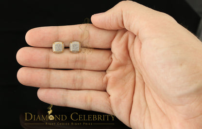 DiamondCelebritees 925 Sterling Silver Hip Hop Men's & Women's 0.15ct Real Diamonds Yellow Earrings