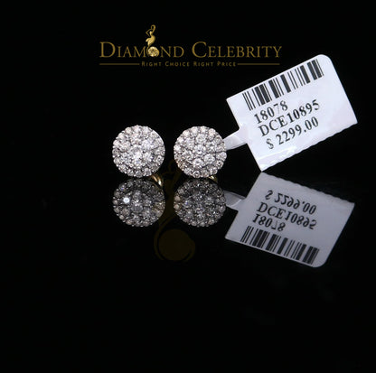 DiamondCelebritees Beautiful 10K Real Yellow Real Diamond 0.55CT Men's/Women's Stud Round Earring
