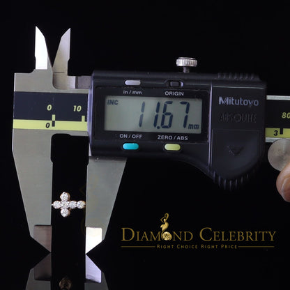 DiamondCelebritees 1.00ct Moissanite Yellow 925 Sterling Silver Women's Cross Earrings
