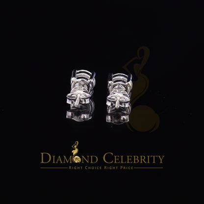 DiamondCelebritees 10k Real White Gold with 3.00ct Round VVS 'D' Color Moissanite Stud Earrings