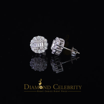 DiamondCelebritees  925 Sterling White Silver 1.98ct Cubic Zirconia Round Women's Stud Earrings