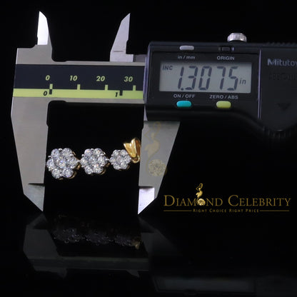 DiamondCelebritees Tripple Flower Shape Yellow 925 Sterling Silver Pendant 5.83ct Cubic Zirconia