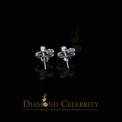 DiamondCelebritees  White 0.35ct Cubic Zirconia 925 Silver Men's & Women's Fleur de Lis Earrings