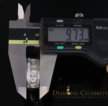 DiamondCelebritees 0.20 CT Real Diamond Men's 925 Sterling Silver White Band Big Ring Size 10.5