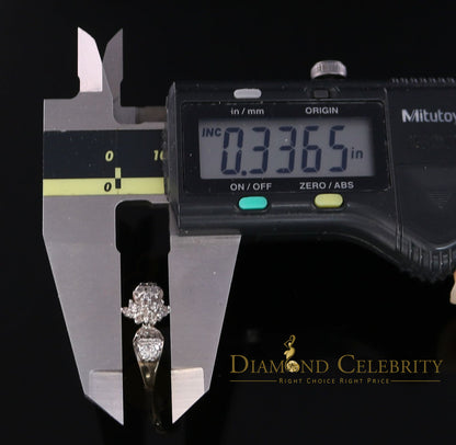 DiamondCelebritees  Real 10 kt Yellow Gold with 0.02 CT Real Diamond Flower style Ring Size 6.5