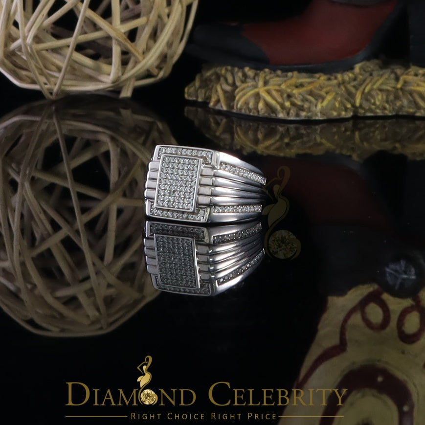 DiamondCelebritees 1.50ct Iced Out White Cubic Zirconia Fashion Luxury Big Ring For Men Size 11