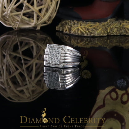 DiamondCelebritees 1.50ct Iced Out White Cubic Zirconia Fashion Luxury Big Ring For Men Size 11