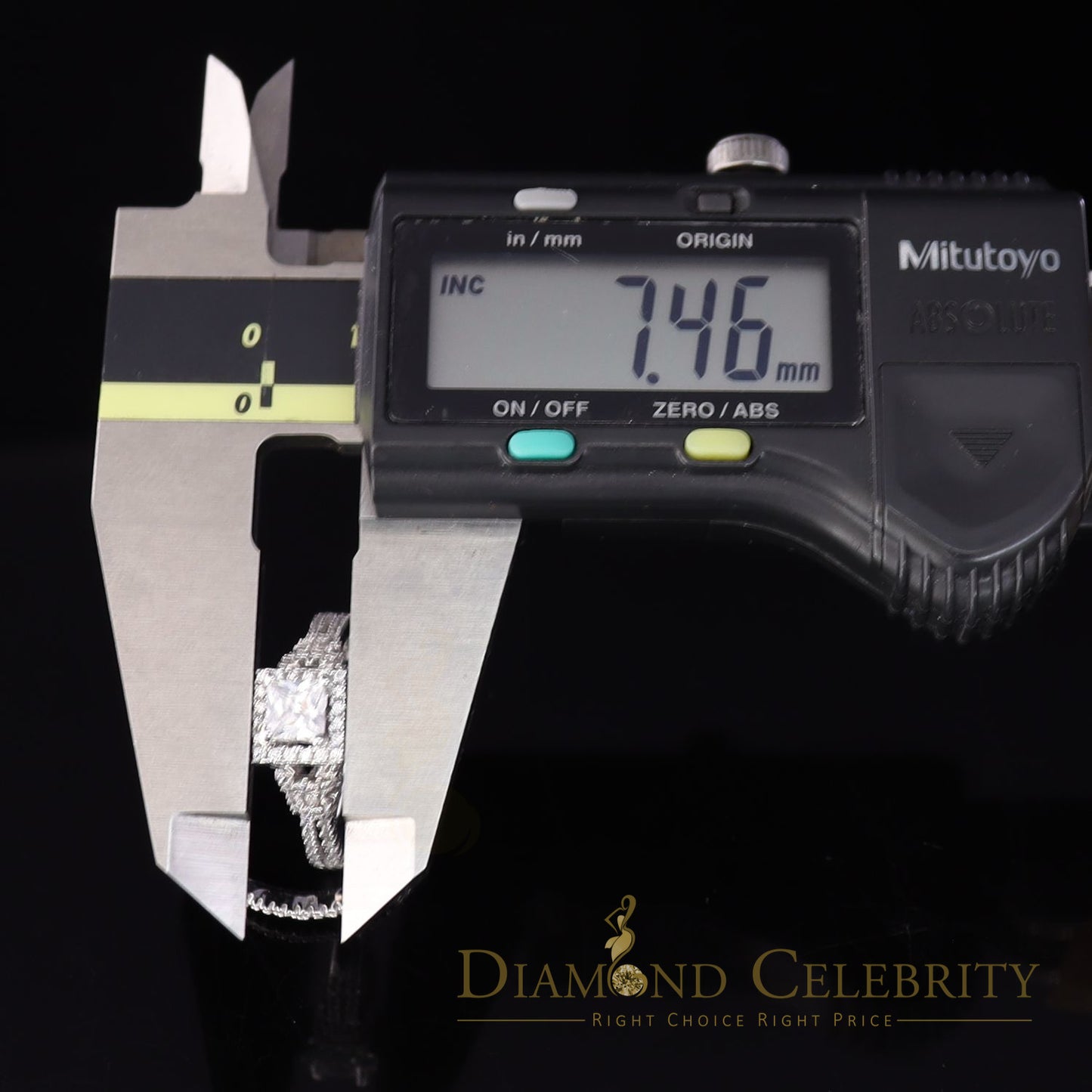 DiamondCelebritees Sterling Silver White Square 1.80ct Cubic Zirconia Womens Bridal Ring Size 7