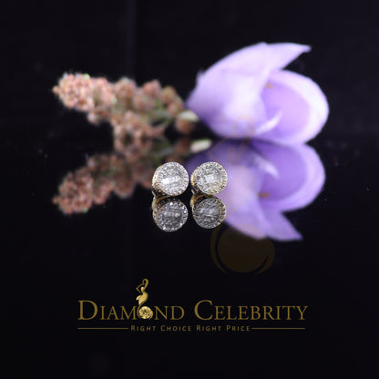 DiamondCelebritees 925 Sterling Yellow Silver 0.20ct Diamond Men's & Womens Style Round Earrings