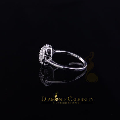 DiamondCelebritees 0.49ct Cubic Zirconia Sterling White Silver Flower Engagement Womens Ring Size 7