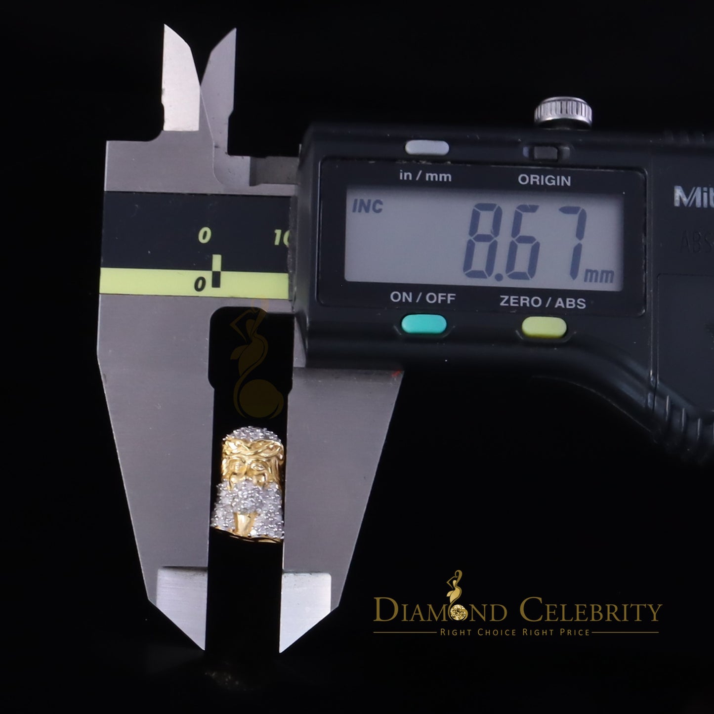 DiamondCelebritees 0.50ct Diamond 925 Sterling Silver Yellow for Men's & Women Stud JESUS Earrings