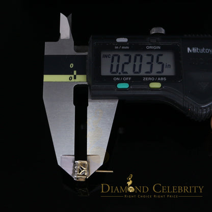 DiamondCelebritees 10K Real Yellow Gold Real Diamond 0.75CT Men's/Women's Stud Square Earring