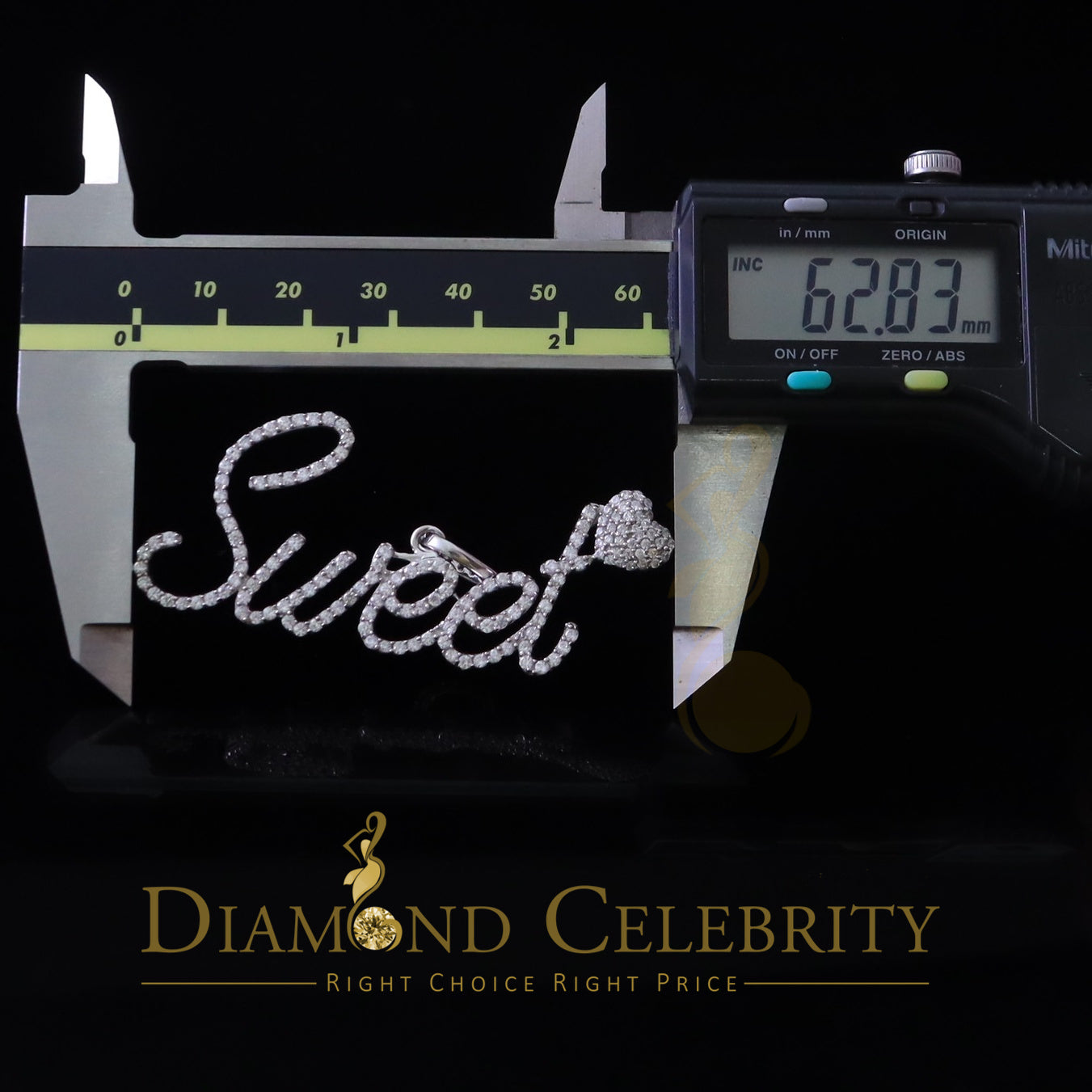 DiamondCelebritees White 925 Fancy Sterling Silver Sweet Tiny Heart Pendant 4.26ct Cubic Zirconia