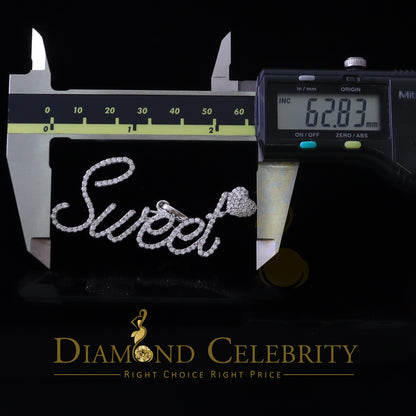 DiamondCelebritees White 925 Fancy Sterling Silver Sweet Tiny Heart Pendant 4.26ct Cubic Zirconia