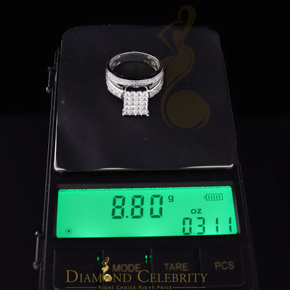 DiamondCelebritees 925 Silver White 3.80ct Cubic Zirconia Cinderella Engagement Women's Ring SZ 8