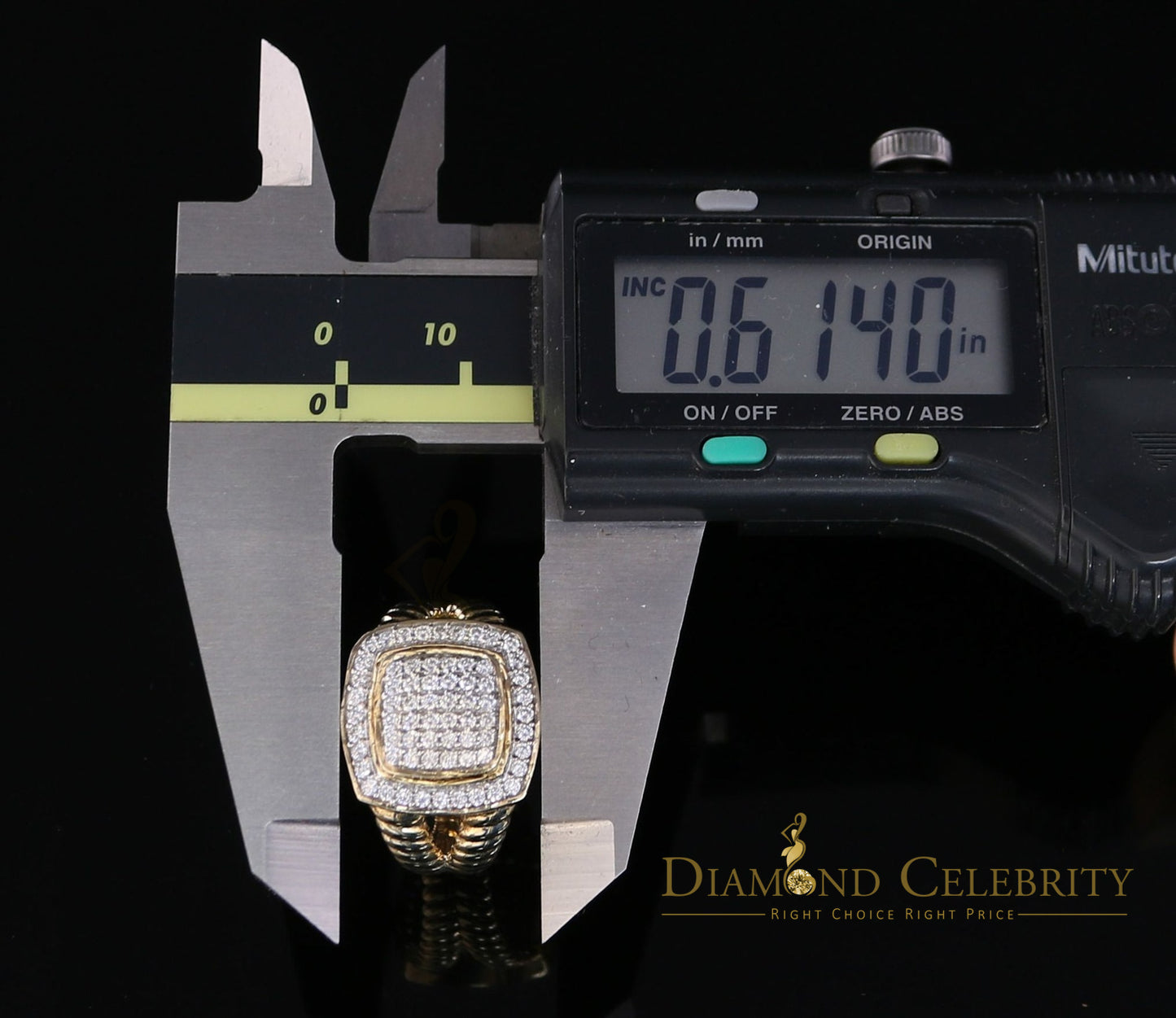 DiamondCelebritees 1.33ct Yellow Silver Square Cubic Zirconia Womens Adjustable Ring From SZ 8 to10