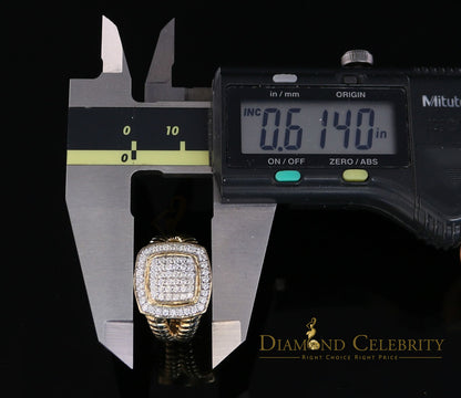 DiamondCelebritees 1.33ct Yellow Silver Square Cubic Zirconia Womens Adjustable Ring From SZ 8 to10