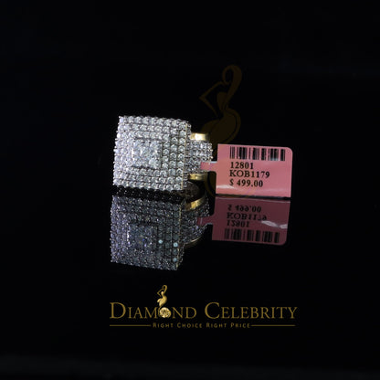 DiamondCelebritees 925 Sterling Yellow Silver 14.0ct Cubic Zirconia Square Womens Gifts Ring Size 8