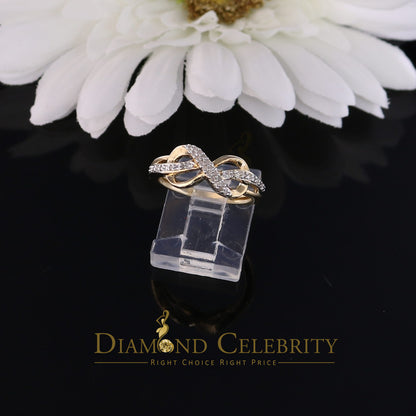 DiamondCelebritees Real Diamond 0.15 CT Womens Sterling Silver Yellow Infinity Engagement Ring SZ 7