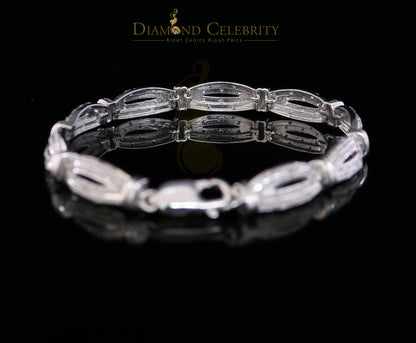 Diamondcelebritees 925 Silver Ladies White 0.20CT Genuine Diamonds Exotic Design Bracelete Size 7''