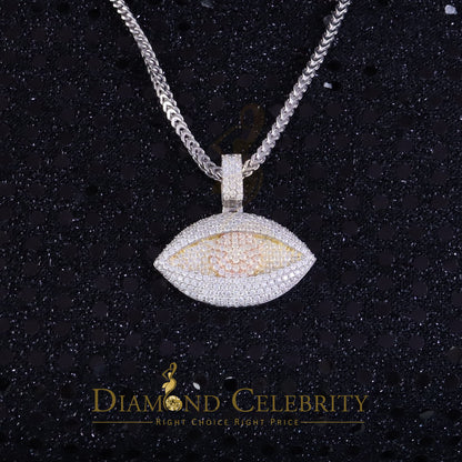 Diamondcelebritees  5.0ct VVS D Moissanite White Yellow Silver Charm Evil Eye Pendant Men's /Women's