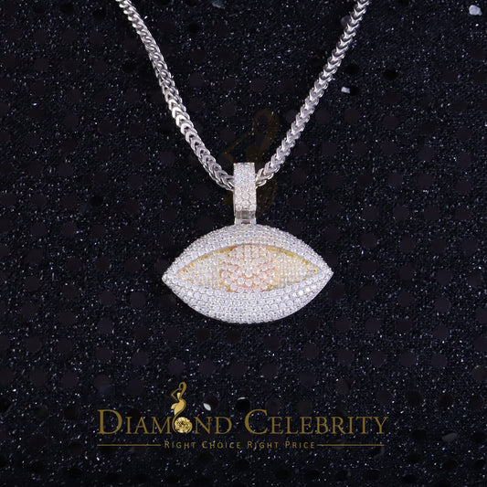 Diamondcelebritees  5.0ct VVS D Moissanite White Yellow Silver Charm Evil Eye Pendant Men's /Women's