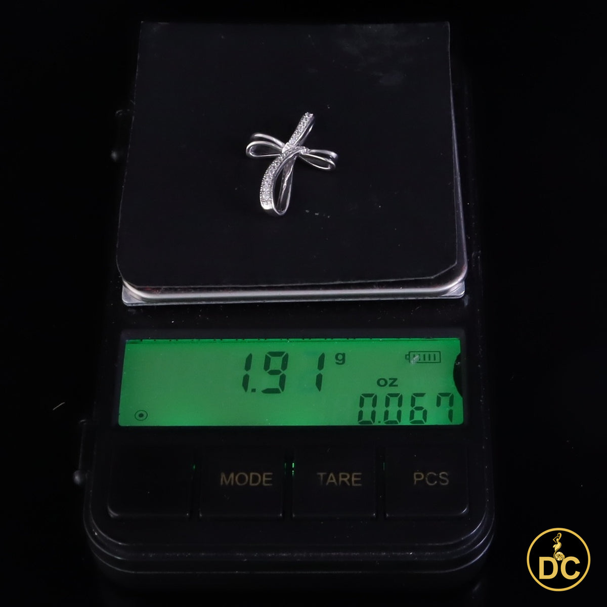 DiamondCelebritees 925 Sterling Silver 1.00INCH White Infinity CROSS Pendant 0.31ct Cubic Zirconia