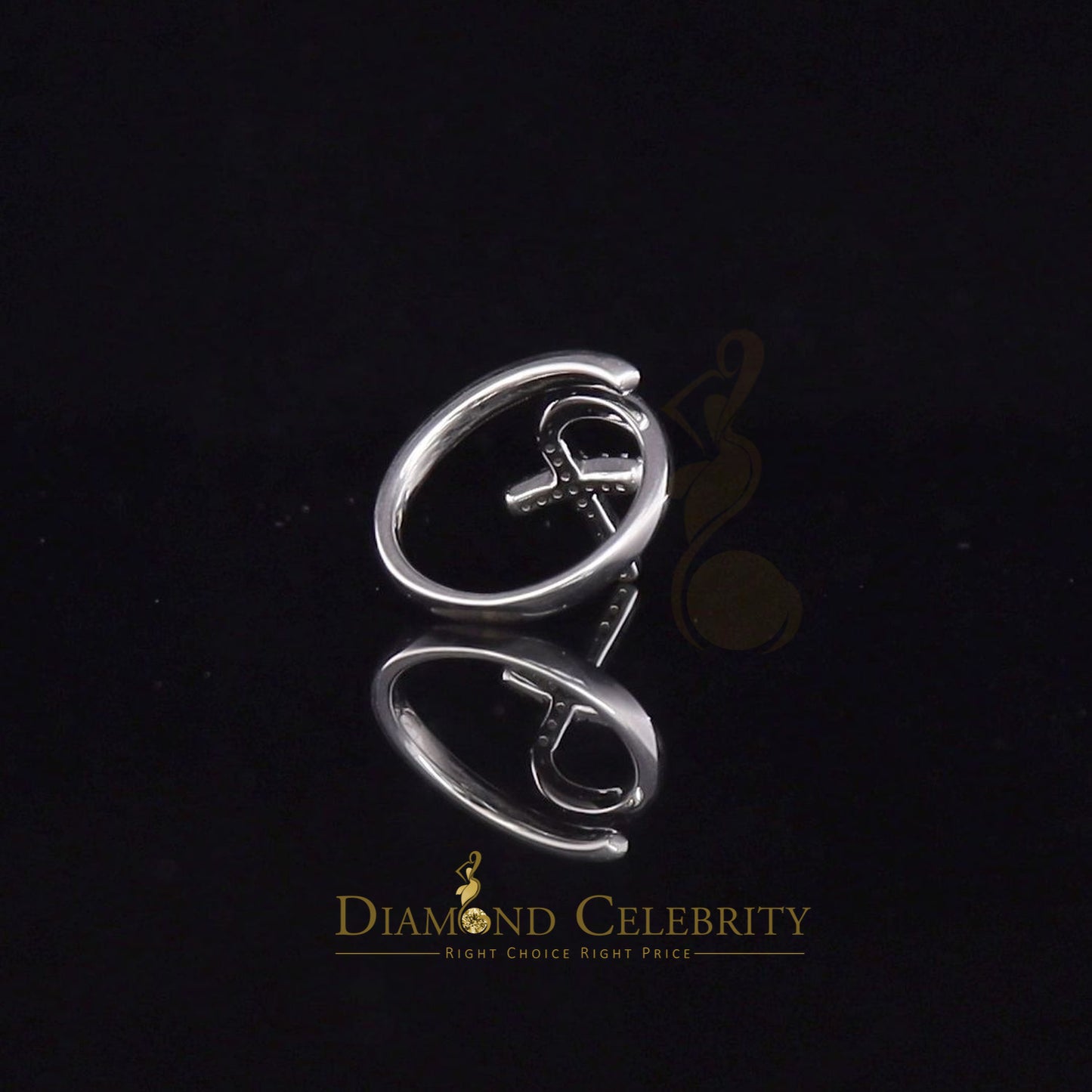 DiamondCelebritees 925 Sterling White Silver 0.15ct Cubic Zirconia Corss Womens Sets Ring Size 5.5