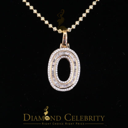 DiamondCelebritees Yellow Bugutte Initial All Alphabet Sterling Silver Pendant with Cubic Zirconia