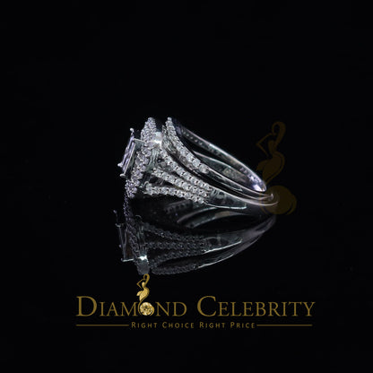 DiamondCelebritees 4.00ct Cubic Zirconia Sterling White Silver Round Engagement Women's Ring Size 8