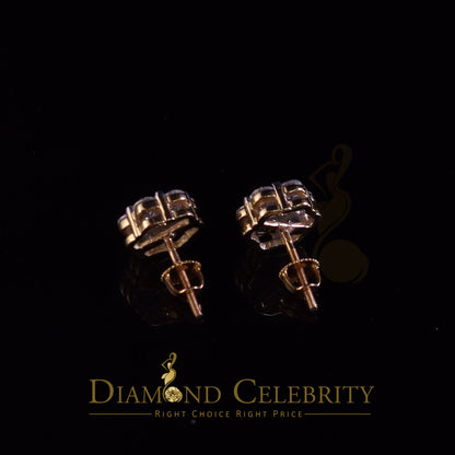 DiamondCelebritees Stud FLORAL Earrings 10k Real Yellow Gold 1.50ct VVS 'D' Color Real Moissanite