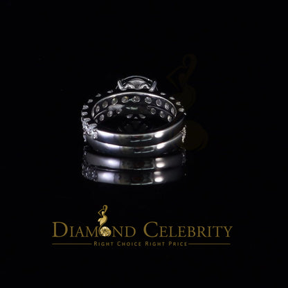 DiamondCelebritees 7.00ct Moissanite White Sterling Silver Men's/ Women Bridal Round Rings Size 8