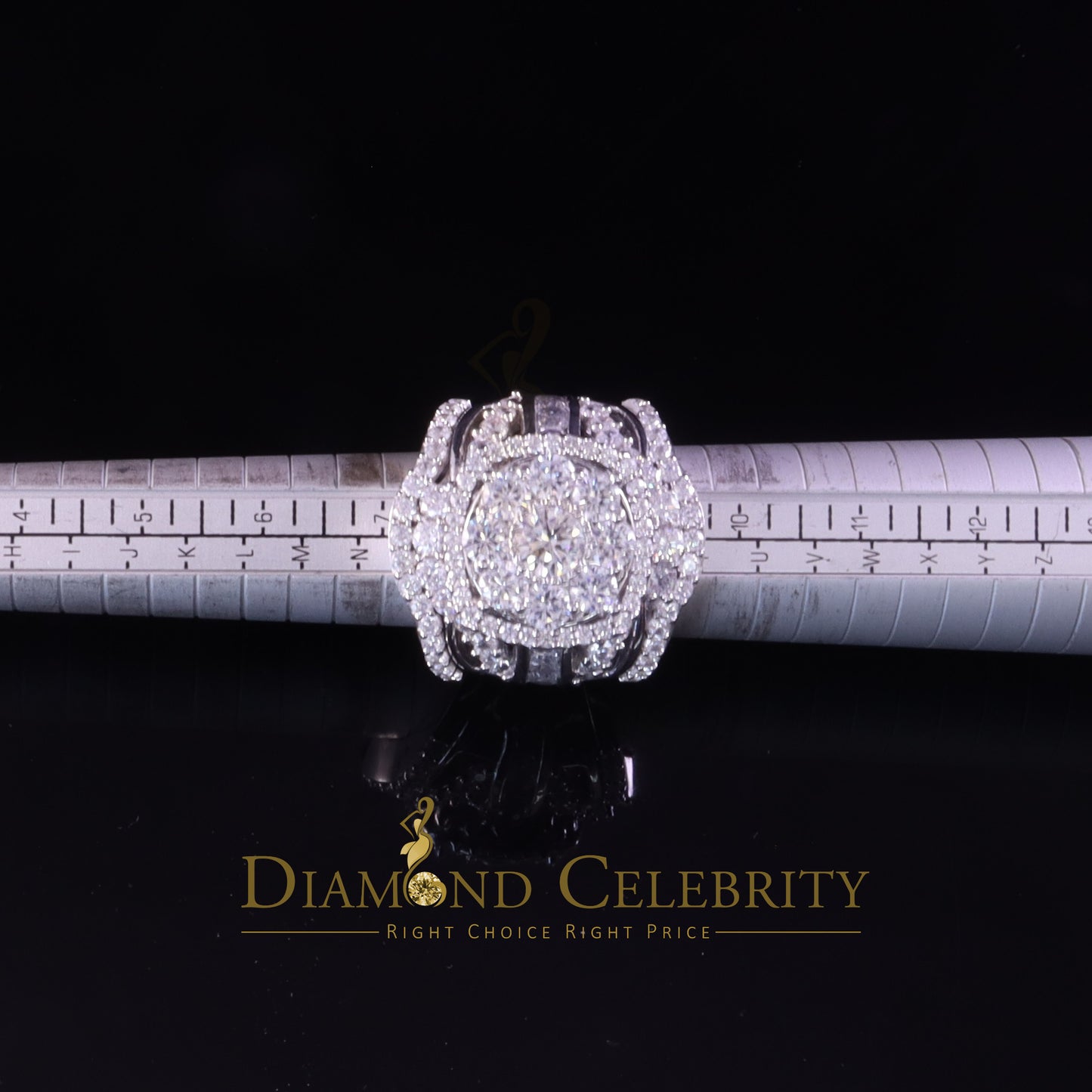 DiamondCelebritees 19.00ct Cubic Zirconia White Sterling Silver Men's/ Women Wedding Rings Size 9
