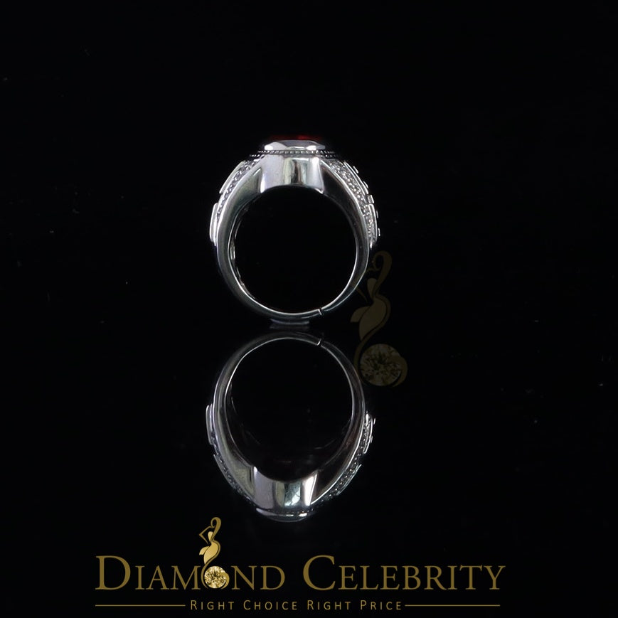 DiamondCelebritees 8.10ct 925 White Silver Oval Cubic Zirconia Men Ring Adjustable Size 9.5 to 11.5