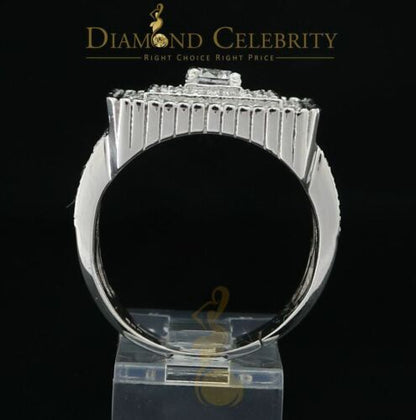 DiamondCelebritees Men's 6.25ct Cubic Zirconia White Silver Round Adjustable Ring From SZ 11 to 13