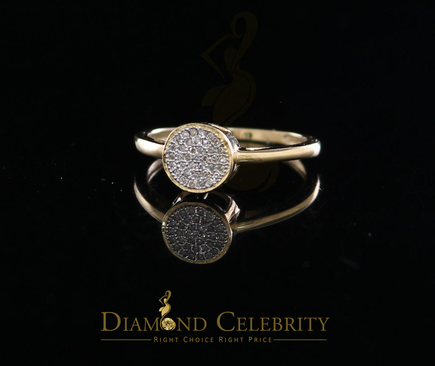 DiamondCelebritees Real Diamond 0.10CT Womens Silver Yellow Ring Engagement Size 7 Oval Shape