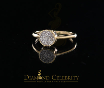DiamondCelebritees Real Diamond 0.10CT Womens Silver Yellow Ring Engagement Size 7 Oval Shape
