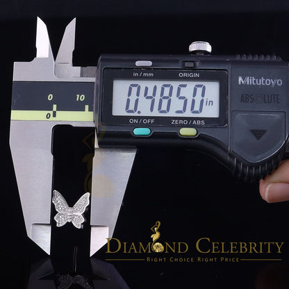 DiamondCelebritees  Butterfly Stud Earrings White 925 Sterling Silver Women's 0.50ct Cubic Zirconia