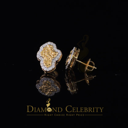 DiamondCelebritees 1.00ct Moissanite Yellow 925 Sterling Silver Women's Nugget Earrings