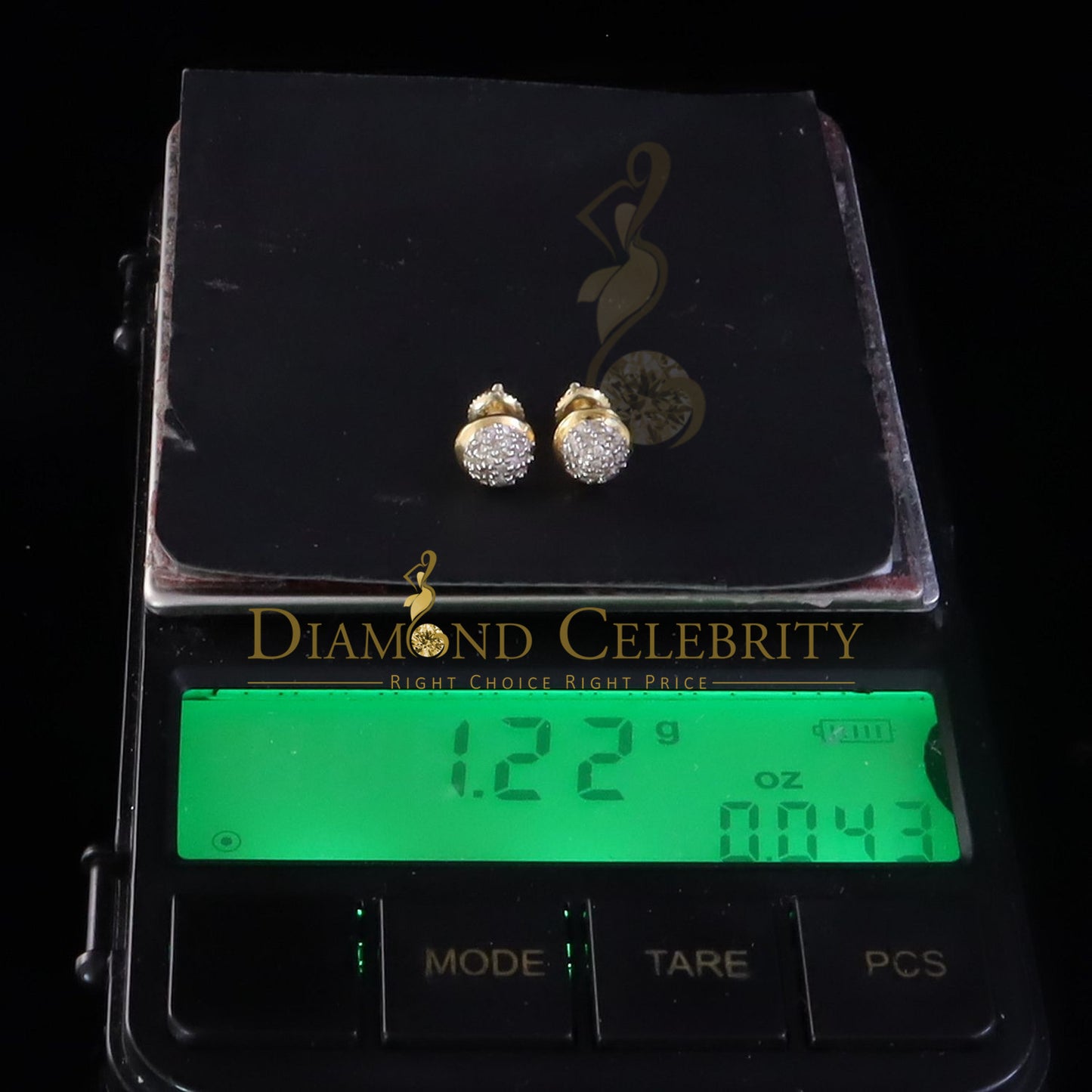 DiamondCelebritees 0.25ct Diamond 925 Silver Yellow For Men's / Women's Round Earrings
