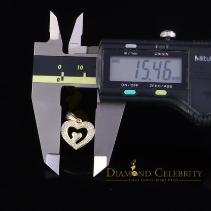 DiamondCelebritees Promising Yellow Sterling Silver Heart Pendant with 2.38 Grams w/ Cubic Zirconia
