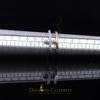 DiamondCelebritees 925 Sterling White Silver 0.20ct Cubic Zirconia Cross Shape Womens Ring Size 6.5