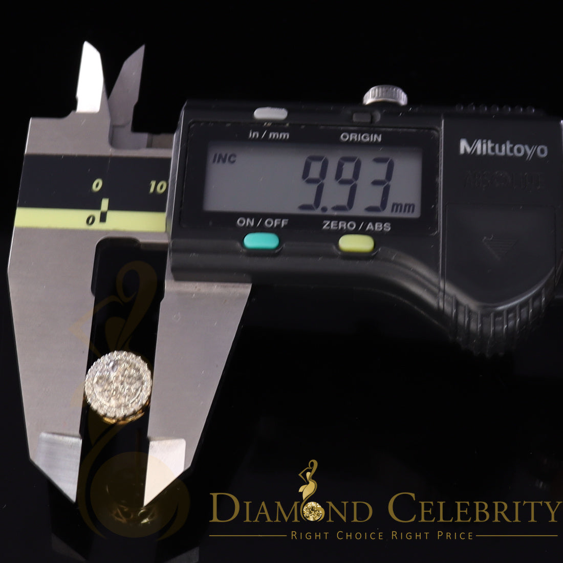 DiamondCelebritees 10K Real Yellow Gold with Real 1.00ct Diamonds Round Stud Earrings