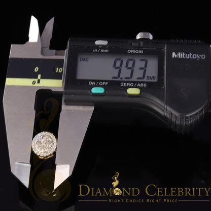 DiamondCelebritees 10K Real Yellow Gold with Real 1.00ct Diamonds Round Stud Earrings