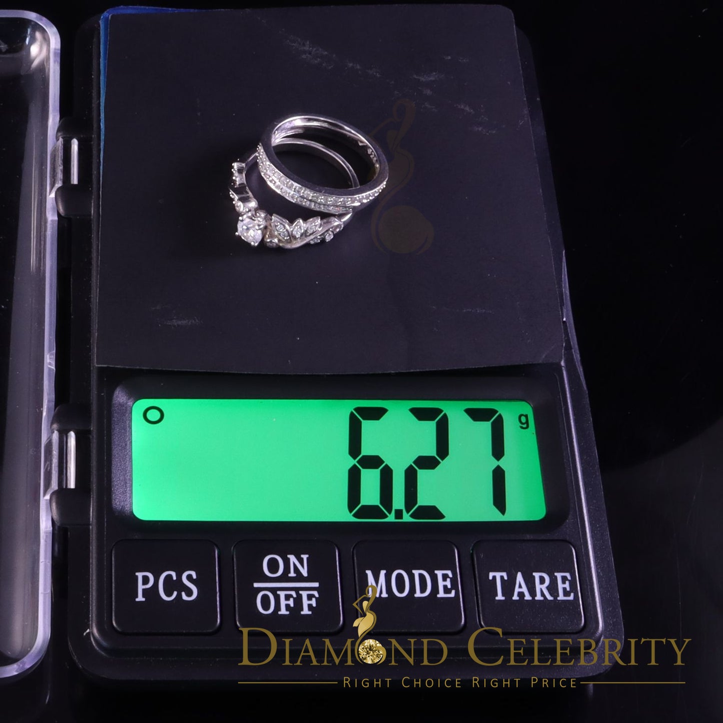 DiamondCelebritees 2.0ct Cubic Zirconia White 925 Sterling Silver Women 3PC Wedding Ring Size 7